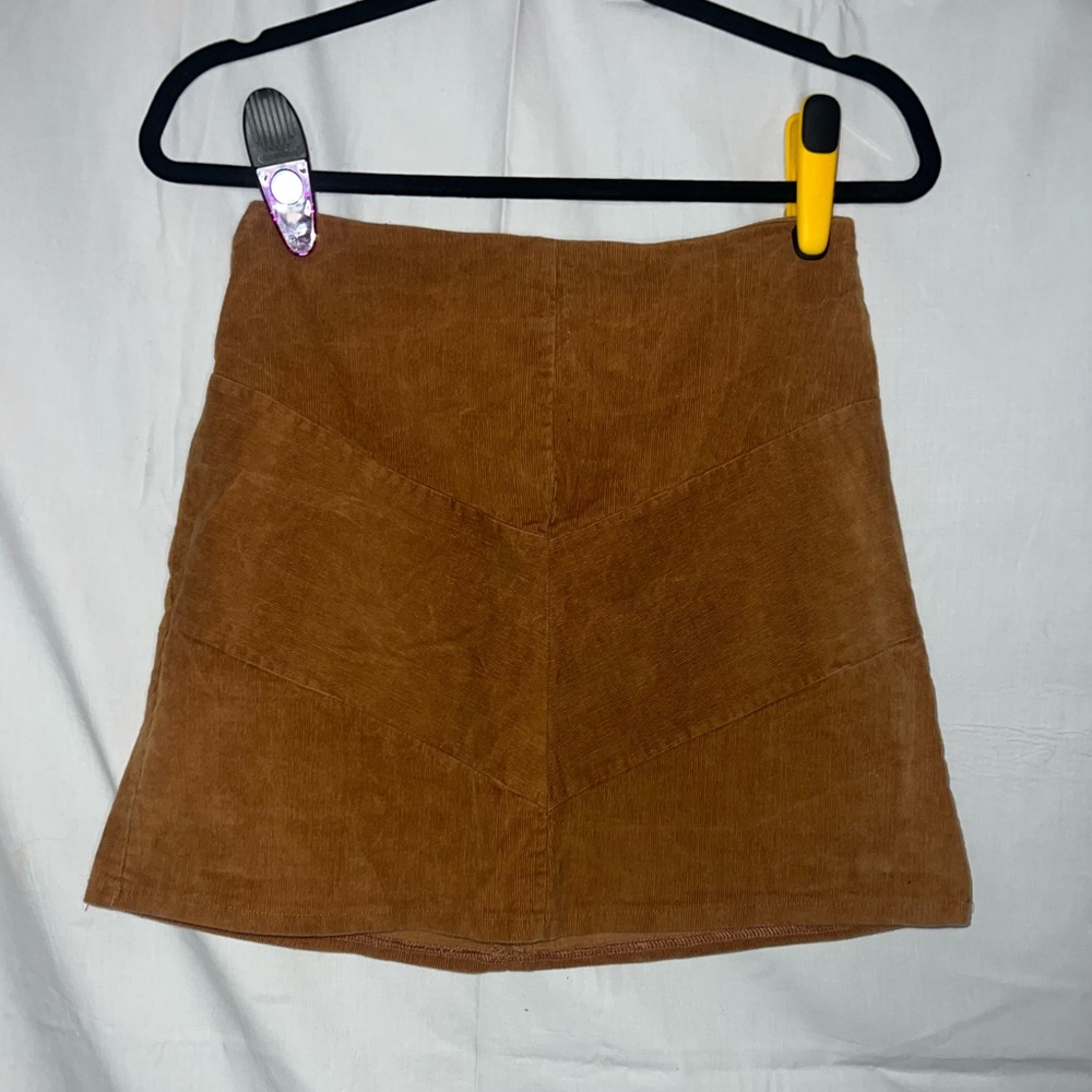 Corduroy Zip Skirt